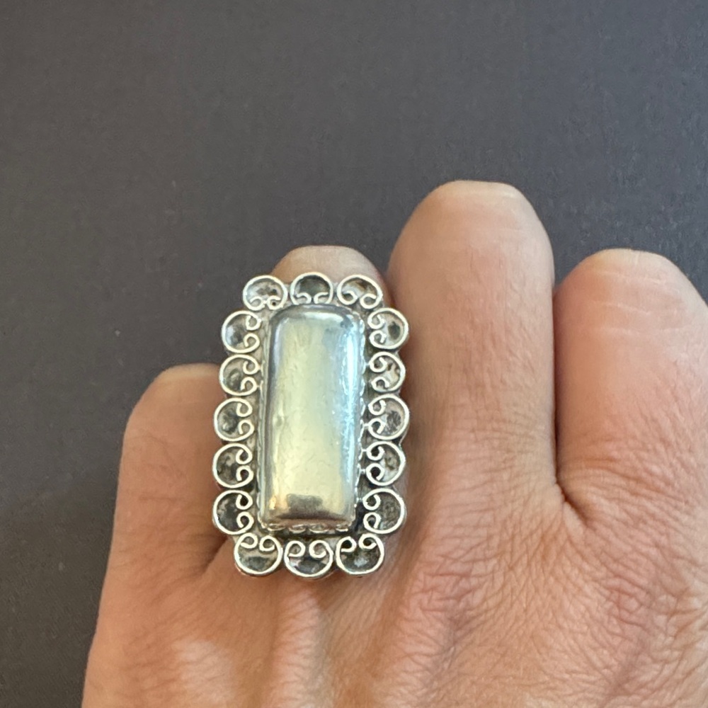 Elegant Mexican Silver Statement Ring - image 1